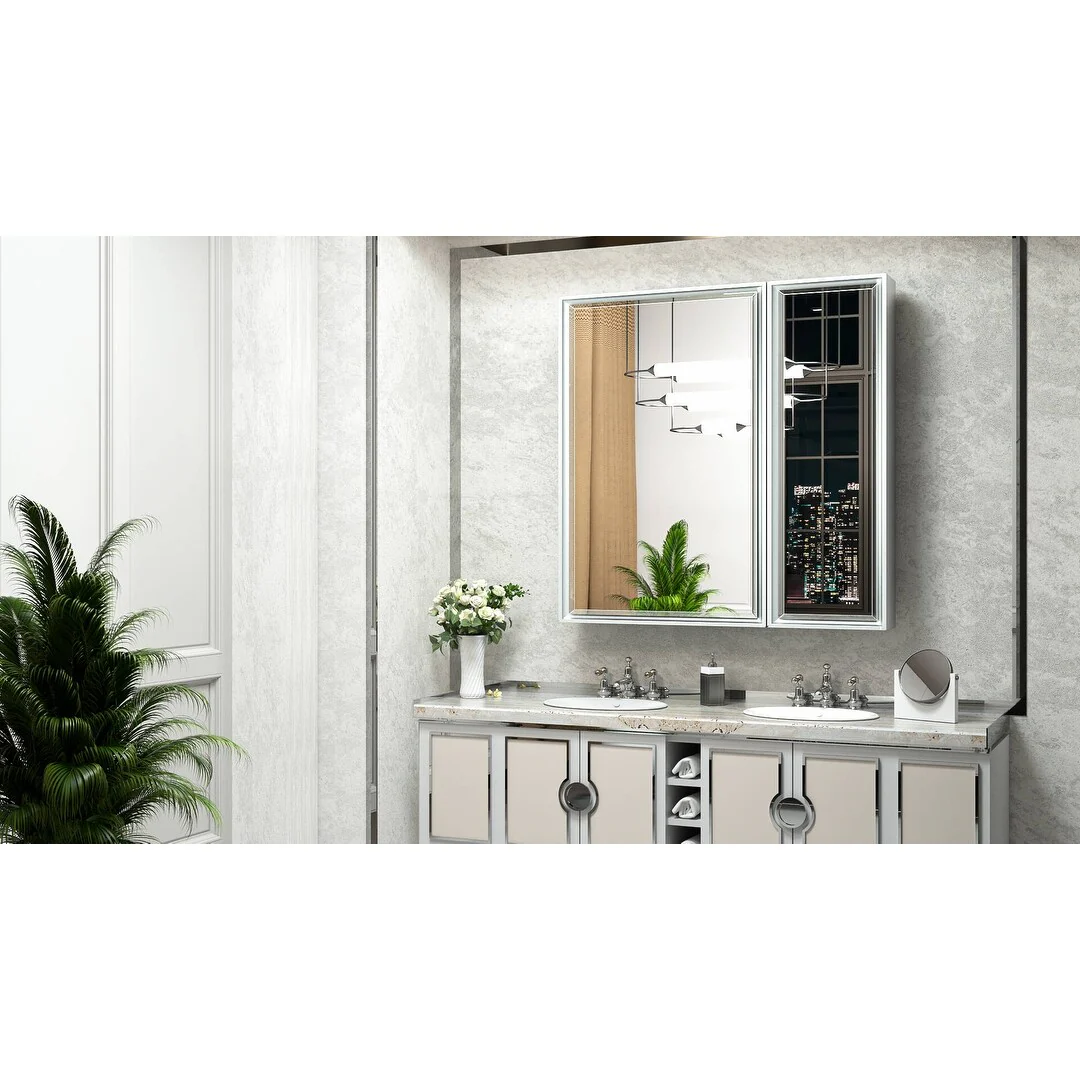 TokeShimi Medicine Cabinets for Bathroom with Mirror, Beveled Framed