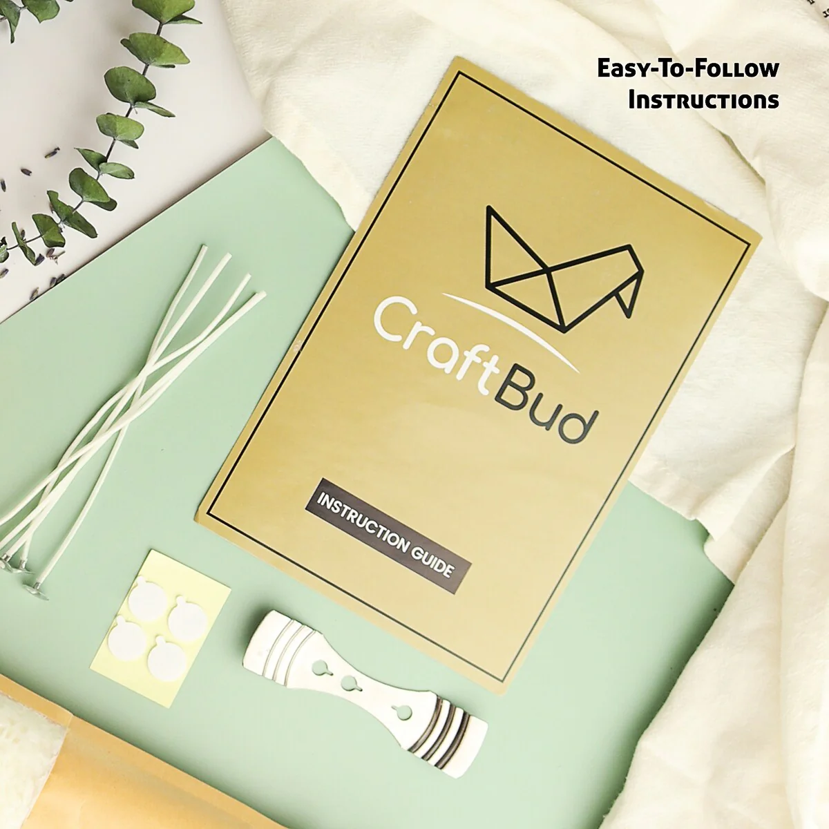 CraftBud DIY Candle Making Mini Supply Kit - 2lbs Natural Soy Wax, Fragrance Oil, Cotton Wicks, Centering Tool, and Glue Sticker