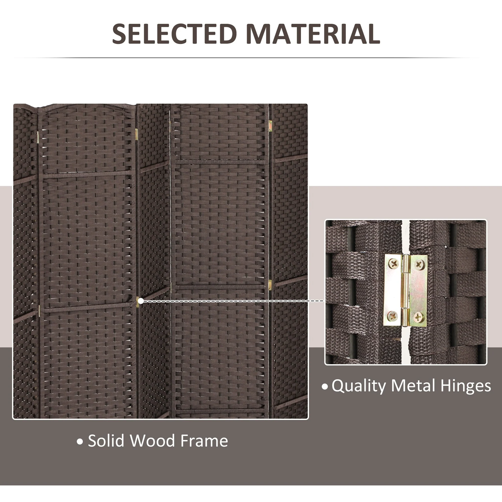 HOMCOM Room Divider, 8 Panel Folding Privacy Screen, 5.6' Tall Freestanding Wall Partition