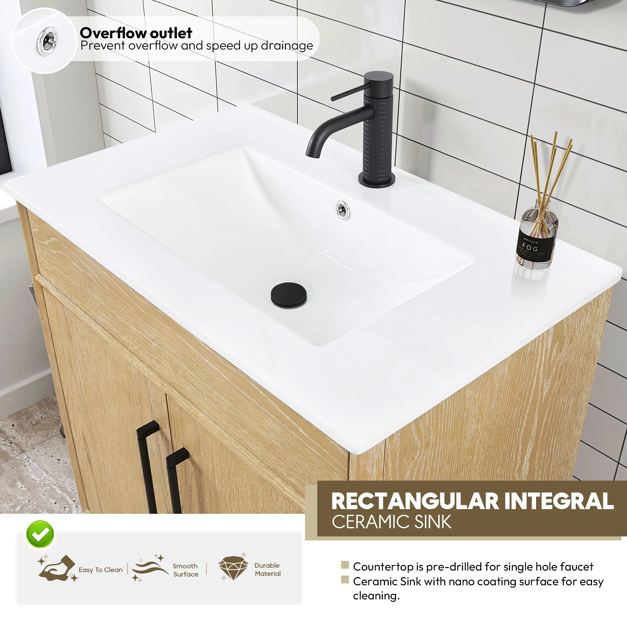 Delhi Bath Vanity with White Ceramic Basin Top without Mirror