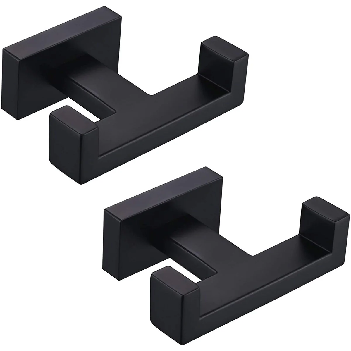 2-Pack Bathroom Robe and Towel Double Hook Stainless Steel - Matte Black