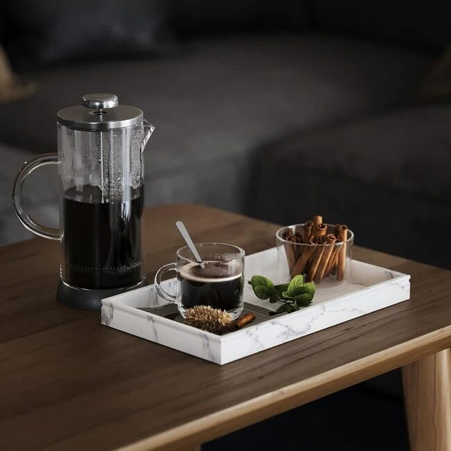 Creative Scents White Marble Decor Tray - 10x6