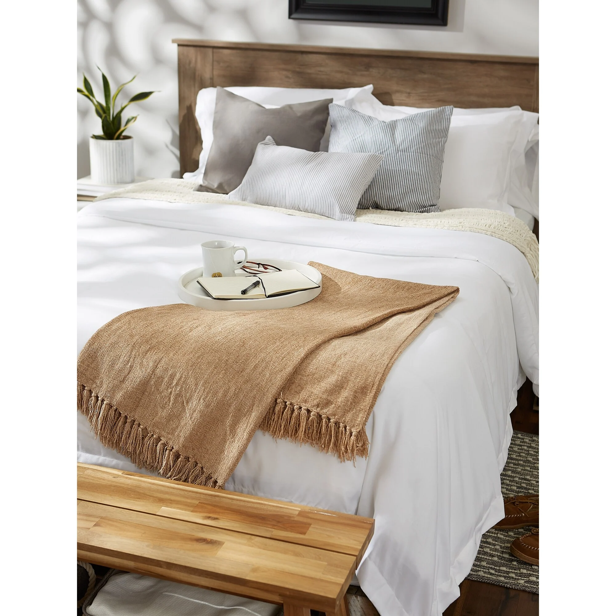 DII Soft Denim Blue Chenille Throw