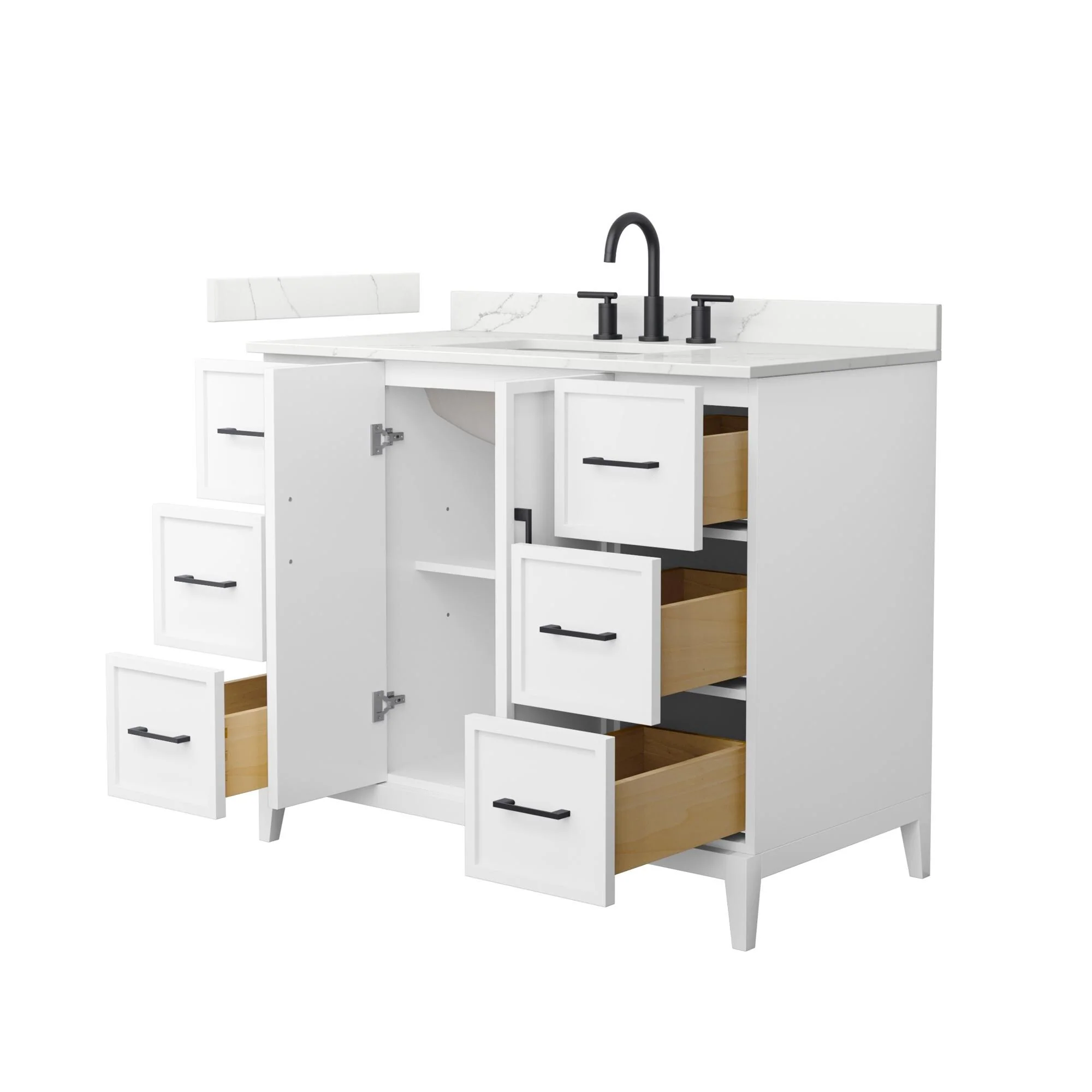 Elan 42-inch Single Vanity, 3 Hole Quartz Top