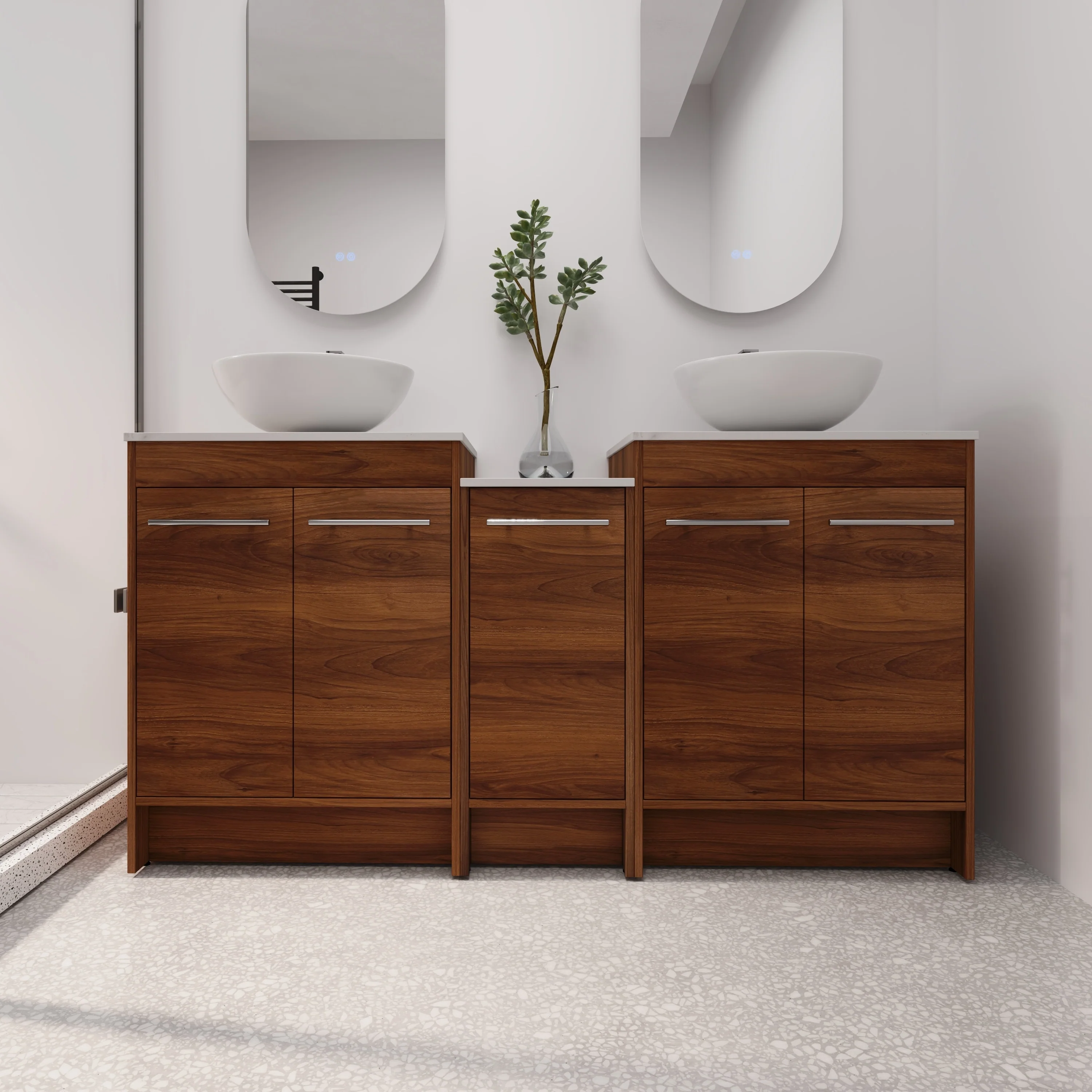 BNK 24/36/48/60 Inch Bathroom Vanity with Sink, Freestanding Bathroom Vanity with Soft Close Doors and Adjustable Shelf
