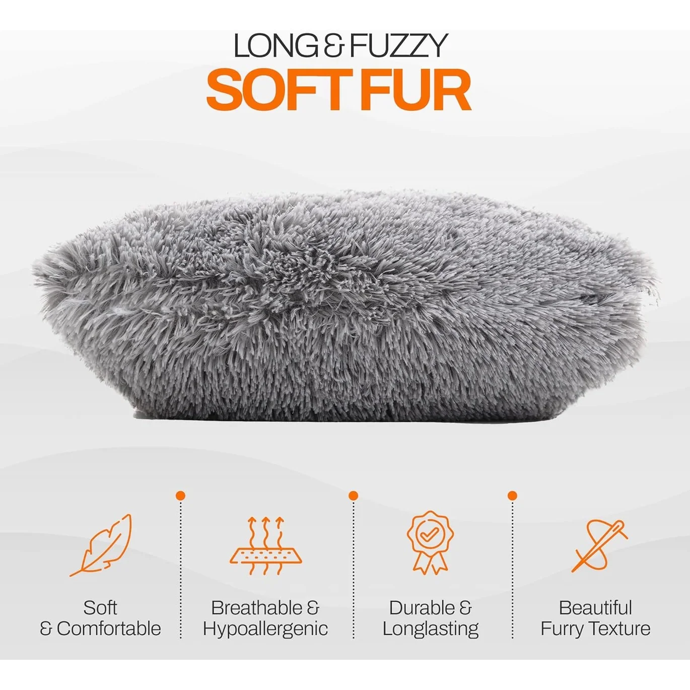 Cheer Collection Shaggy Long Hair Throw Pillows (Set of 2)