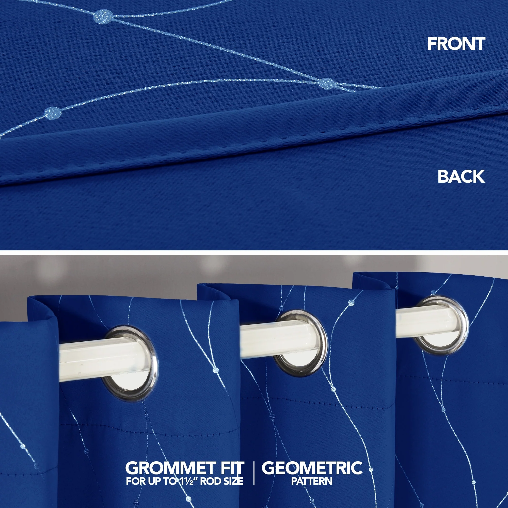 Deconovo Wave Line with Dots 52 Width Curtains Pair(2 Panel)