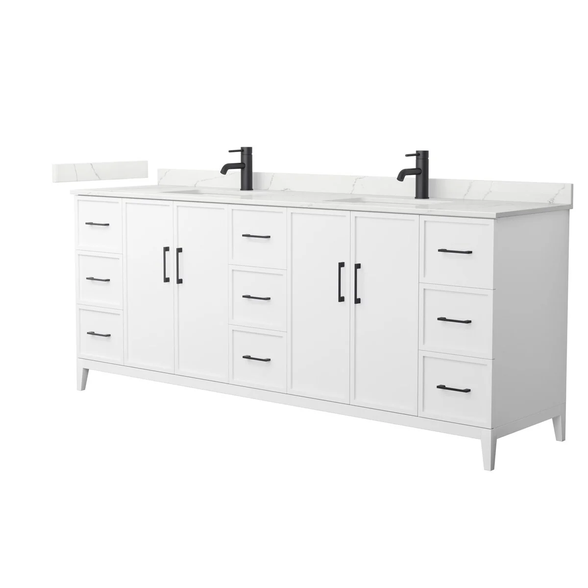 Elan 84-inch Double Vanity, Single Hole Quartz Top