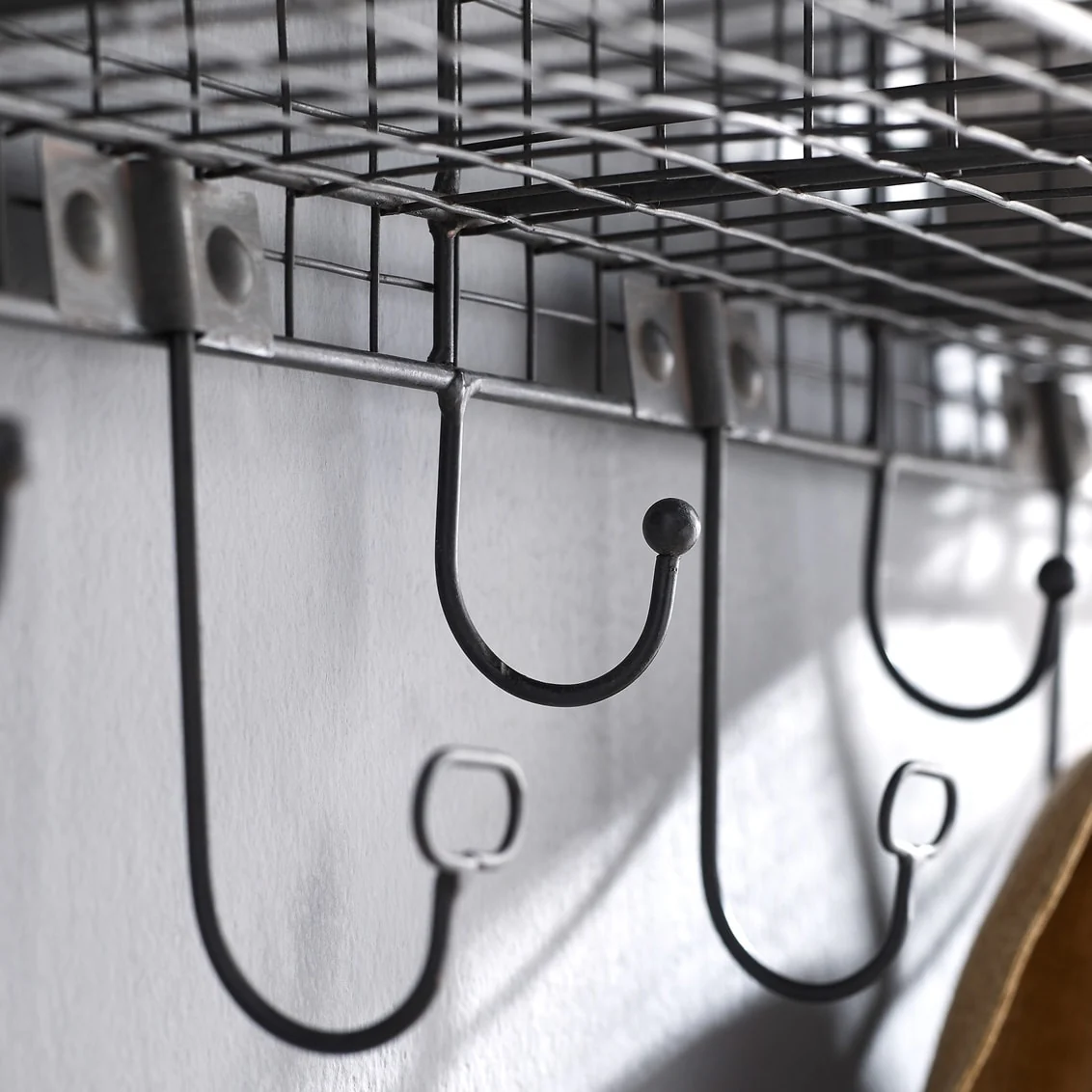 Linon Four Cubby Wall Shelf with Hooks