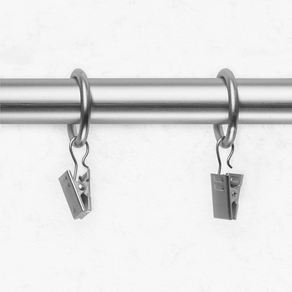 Chicology Clip Rings, Fits Rods 3/4-in. Diameter, Curtain & Drapery Hardware, Essential - Pack of 12