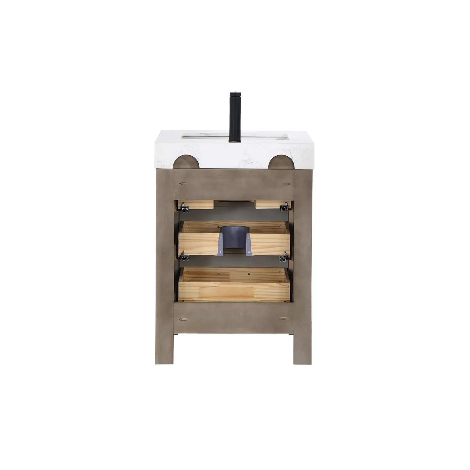 Leon 24 in. Single Bathroom Vanity with Composite Stone Top