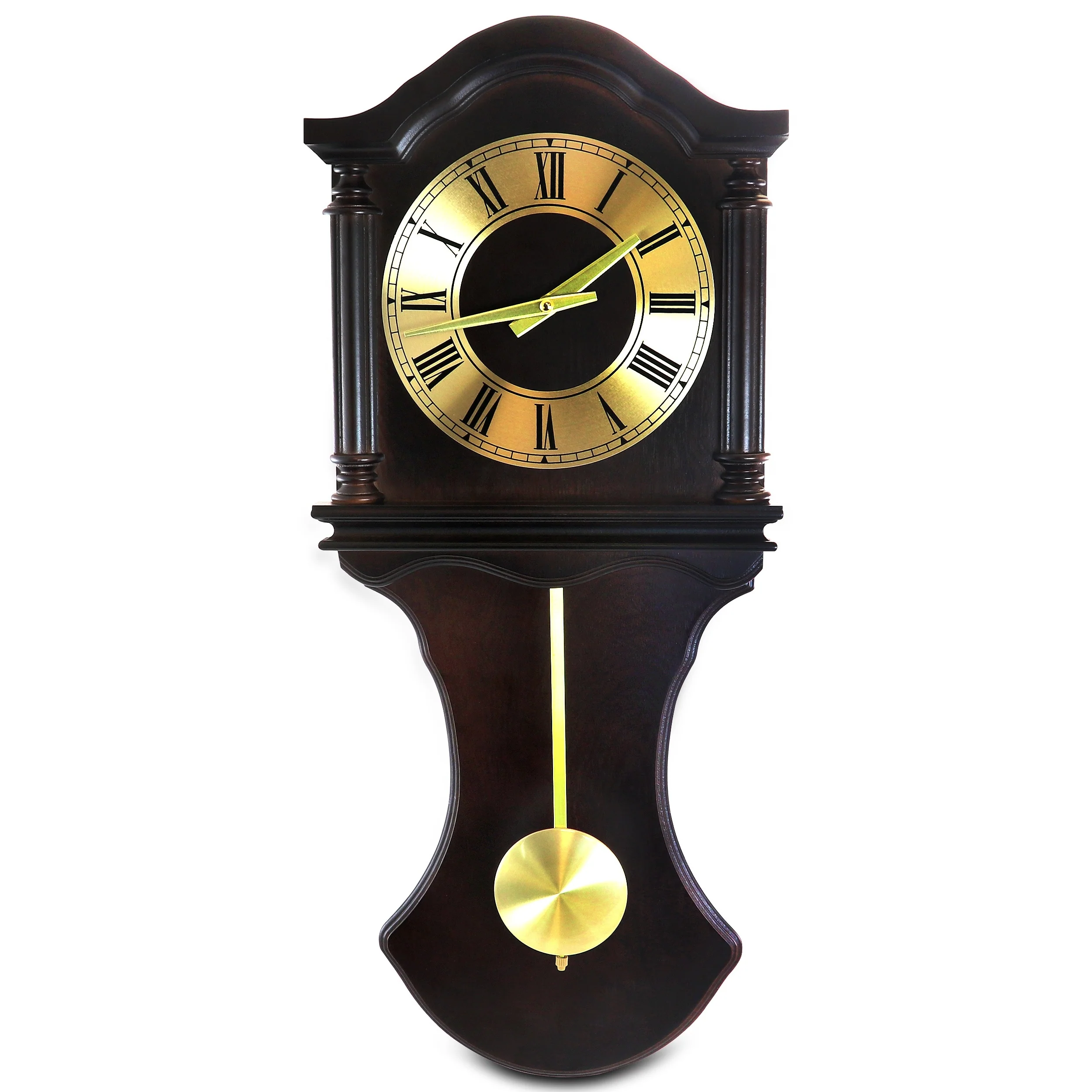 Bedford Clock Collection Decorative Wall Clock with Pendulum and Chime