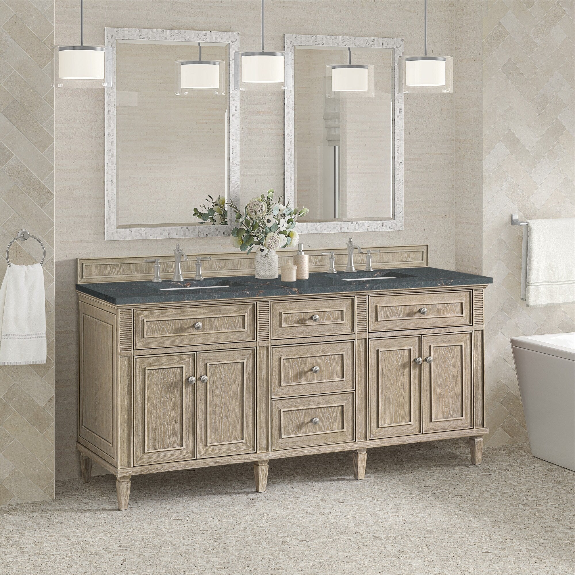 James Martin Vanities 424-V72-3PBL Lorelai 72