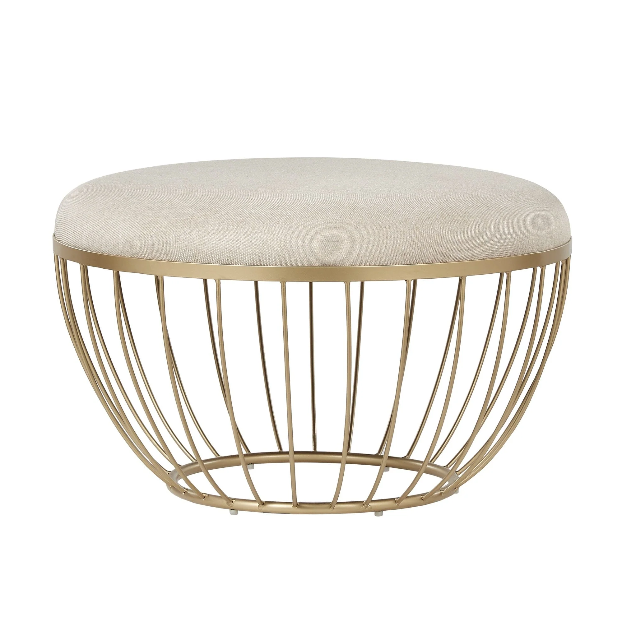 Jinger Fabric Upholstered Round Ottoman by iNSPIRE Q Modern