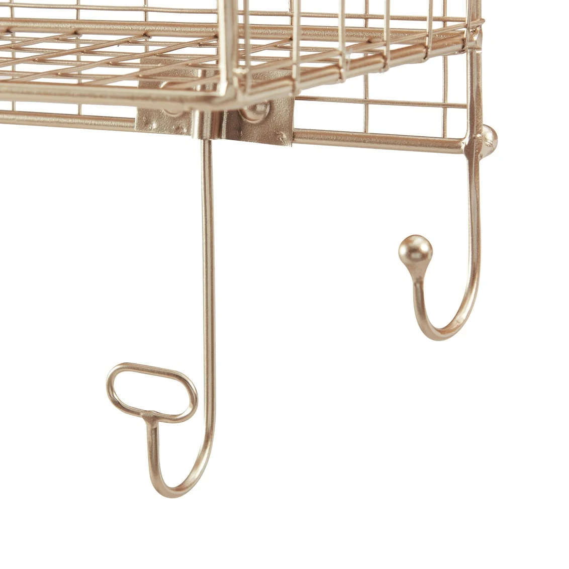 Linon Four Cubby Wall Shelf with Hooks