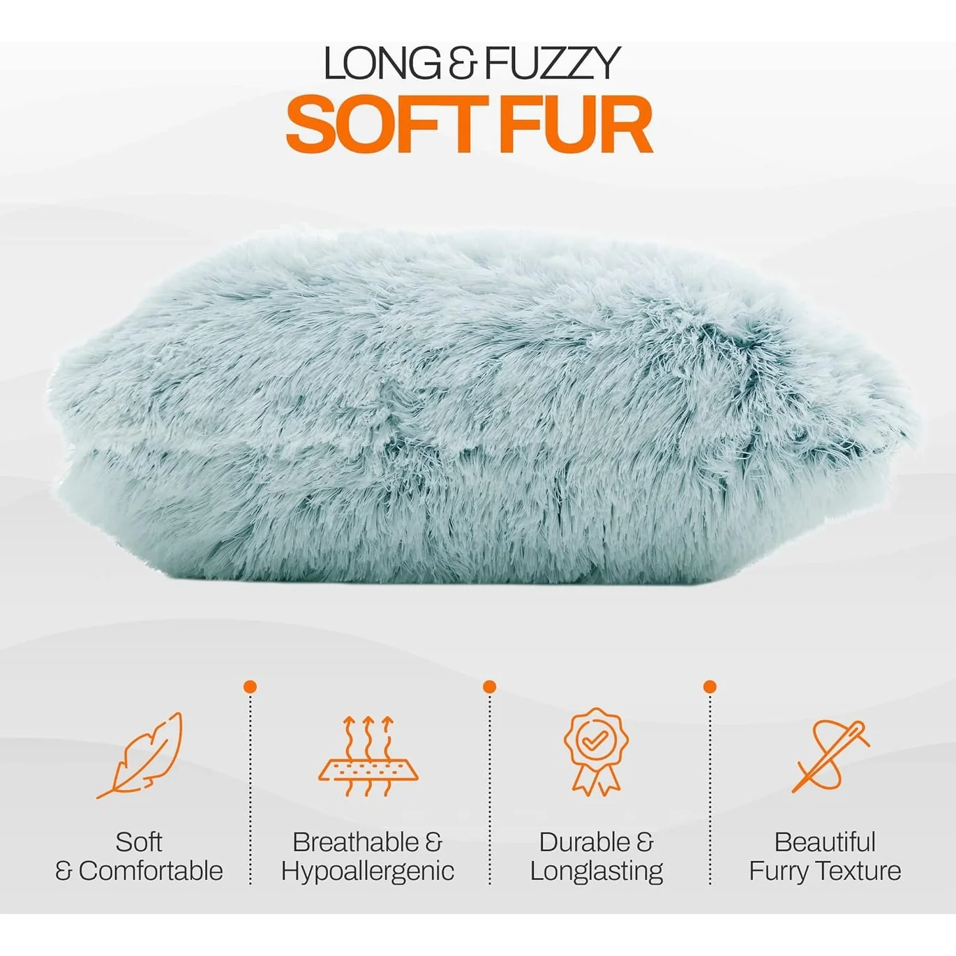 Cheer Collection Shaggy Long Hair Throw Pillows (Set of 2)