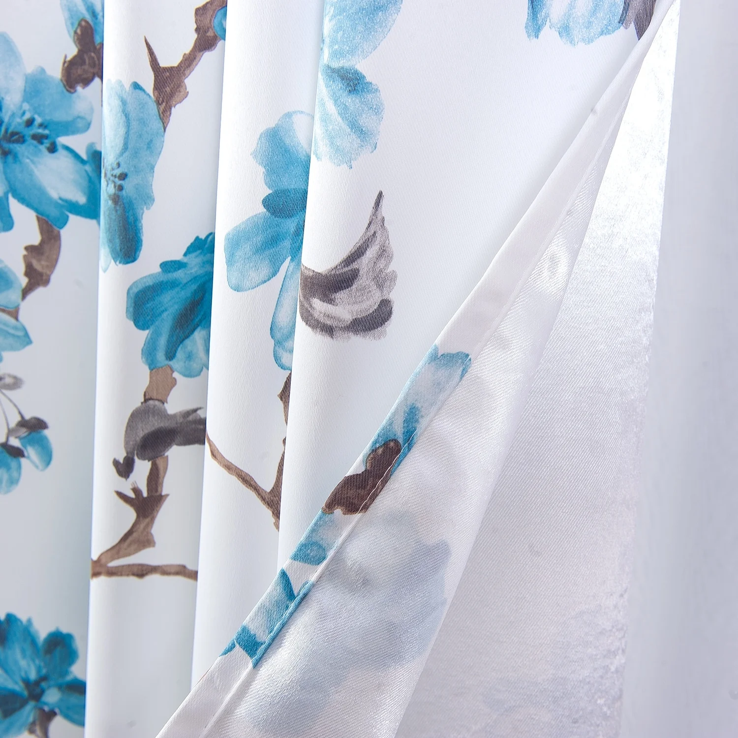 Lily Flowers Blackout Window Curtain 90 inch