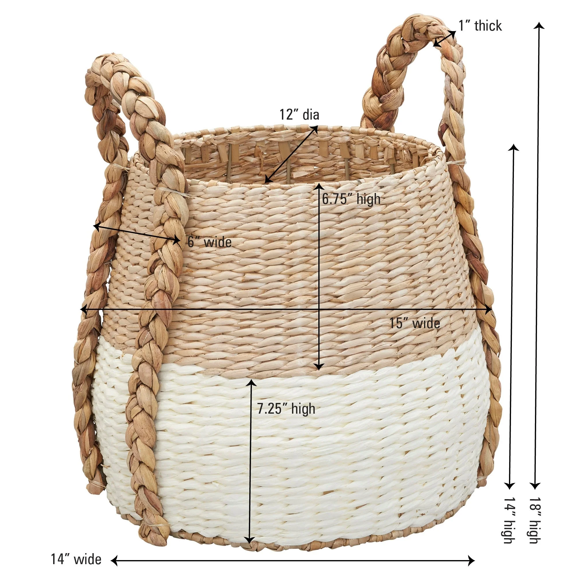Household Essentials Cattail and Paper Terra Basket - 13.8
