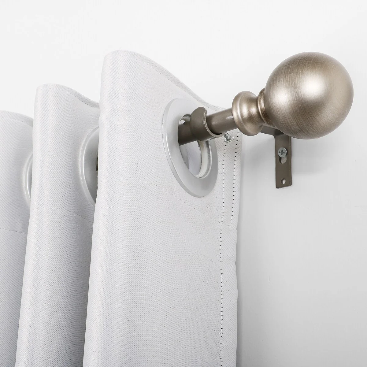 UTOPIA ALLEY 3/4 Inch Curtain Rod - Curtain Rods For Windows 48 to 86 Inch, Adjustable Drapery Rods, Satin Nickel Curtain Rods