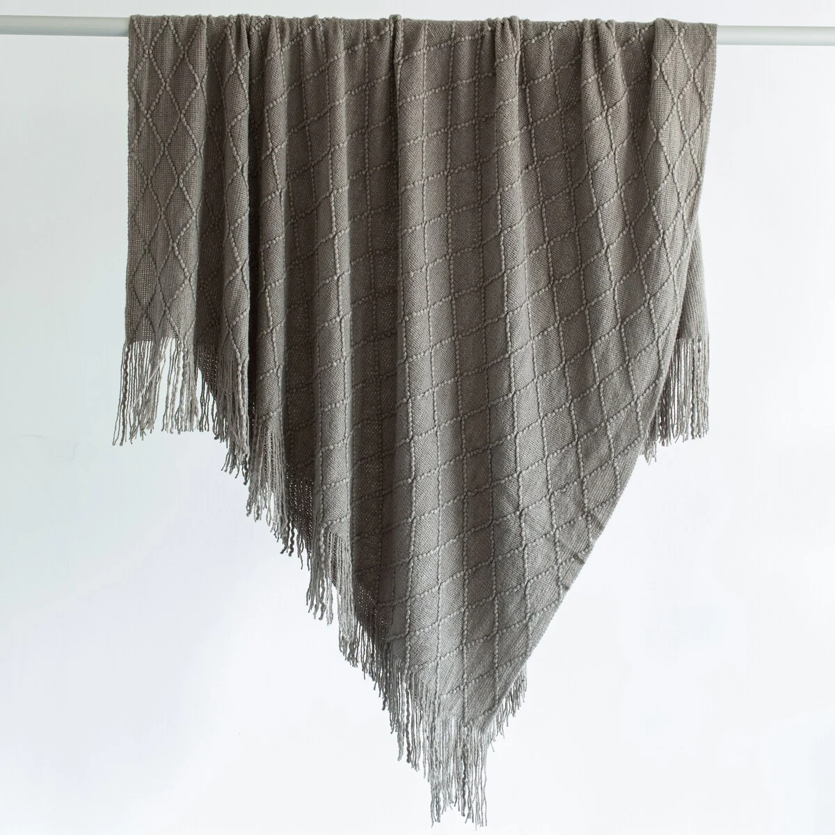 Decorative Throw Blanket - 50x60in Soft Knit with Delightful Fringe Edges for a Sophisticated and Cozy Touch to Your Home