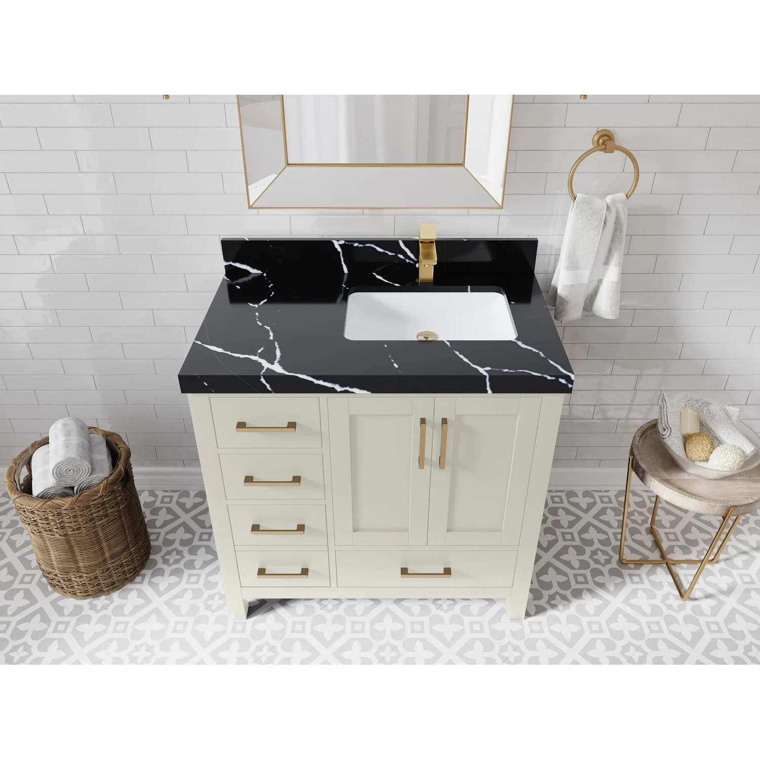 Willow Collections 36 in. W x 22 in. D Malibu Right Offset Sink Bathroom Vanity with Countertop