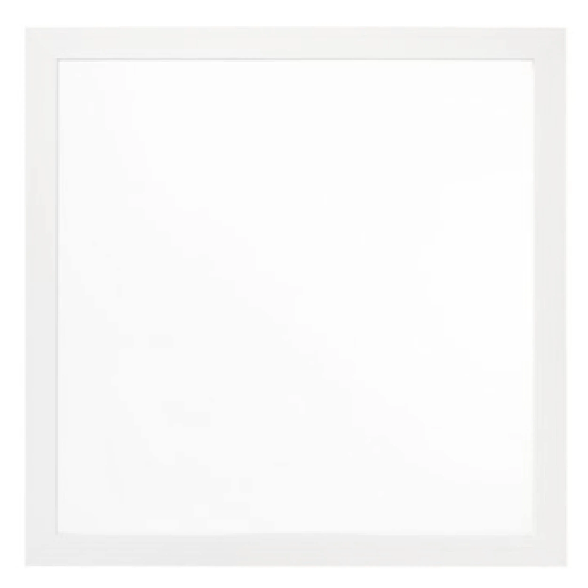 40 Inch Wall Mirror, Sleek Square Wood Frame, White