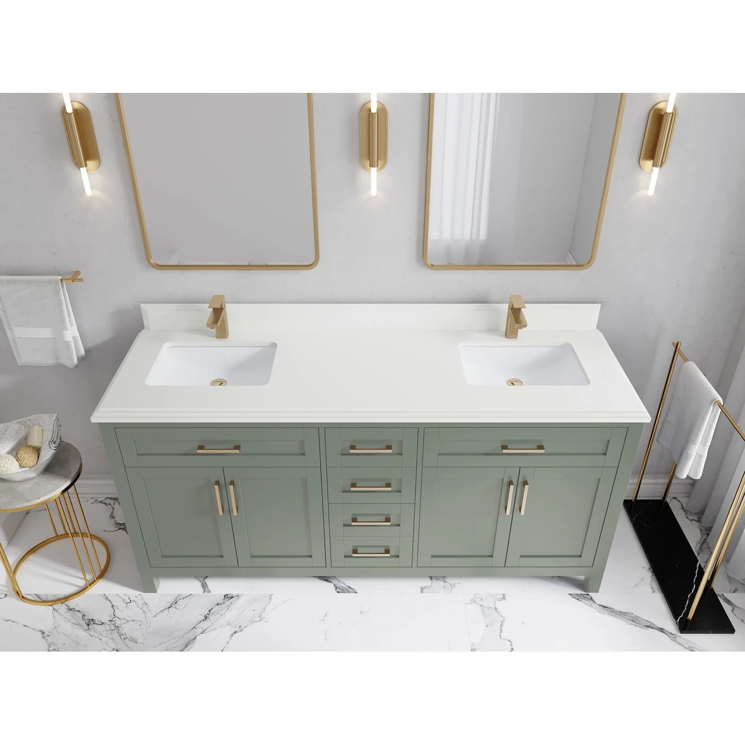Willow Collections 72 in. W x 22 in. D Cambridge Double Sink Bathroom Vanity with Countertop