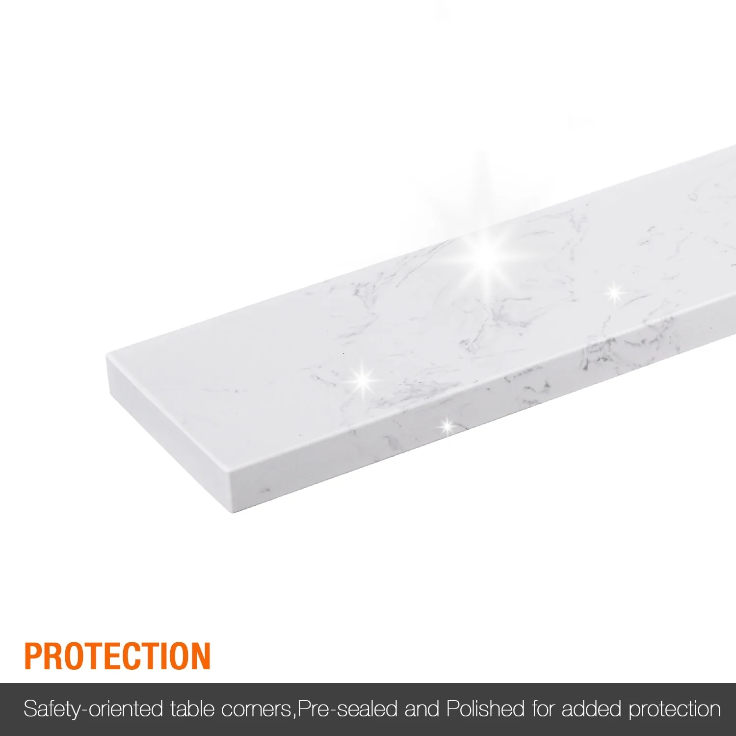 48 in. Engineered Marble Backsplash For Cabinet Vanity