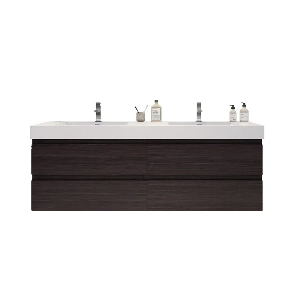 Baillie 72'' Wall-Mounted Vanity with Double Reinforced Acrylic Sink