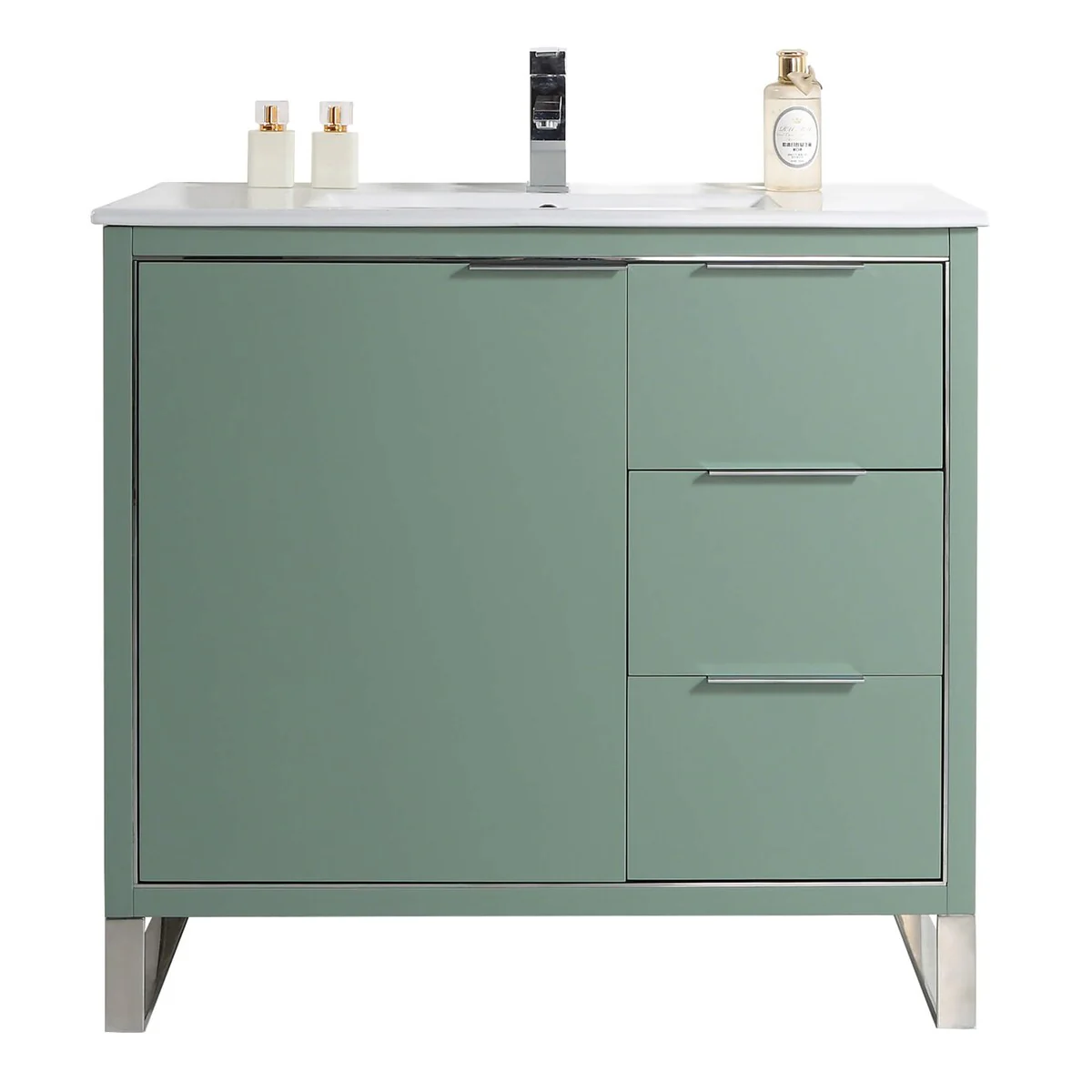 Fine Fixtures Opulence Collection Bathroom Vanity with White Ceramic Sink