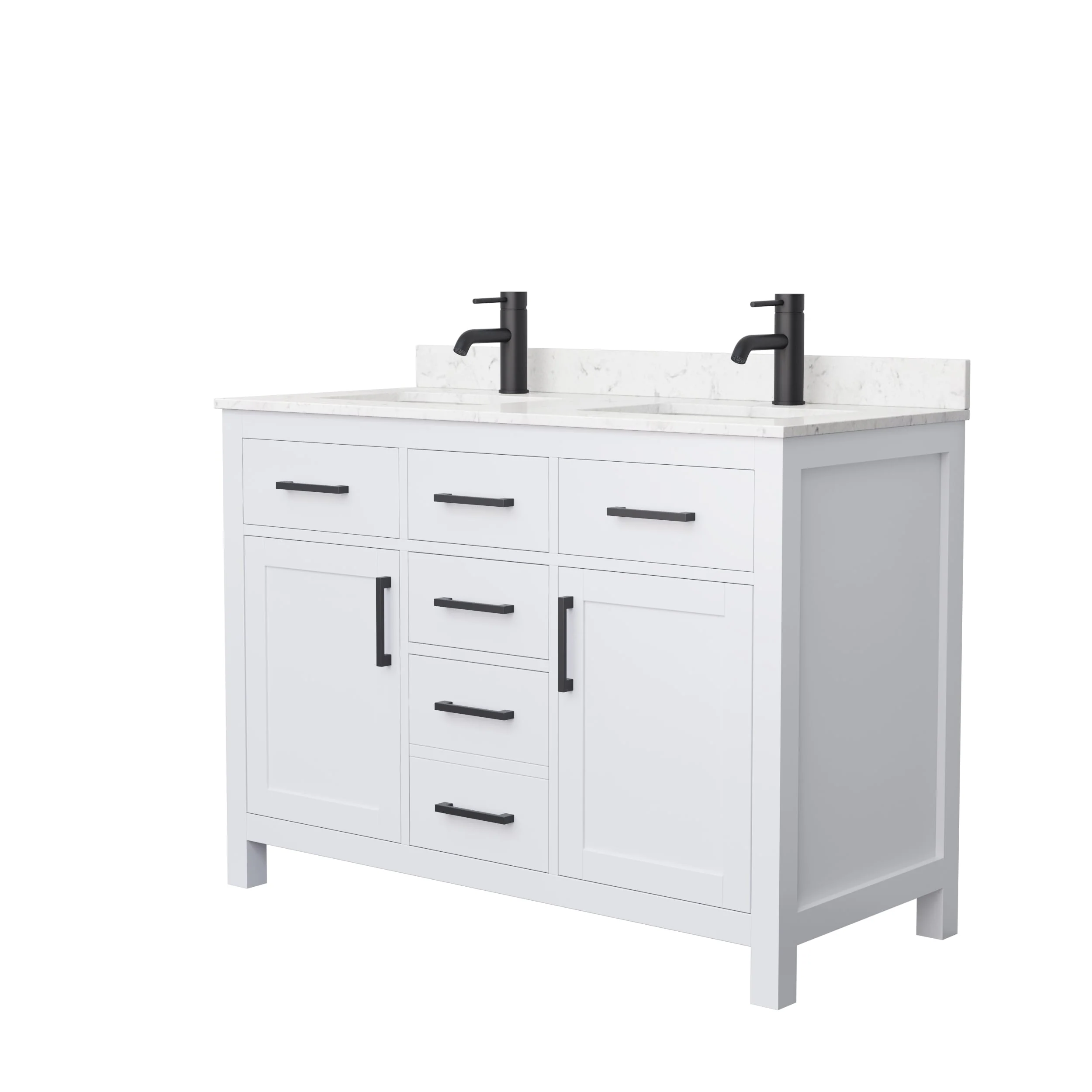 Beckett 48 Inch Double Vanity, Cultured Marble Top