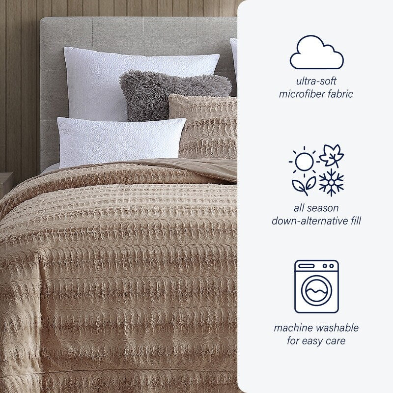 Swift Home Soft Embossed Imitation Faux Fur Throw Bedding Blanket Bedspread
