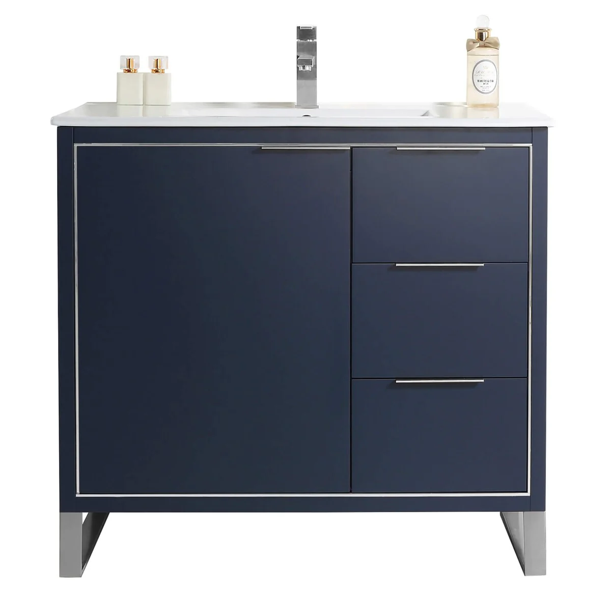 Fine Fixtures Opulence Collection Bathroom Vanity with White Ceramic Sink