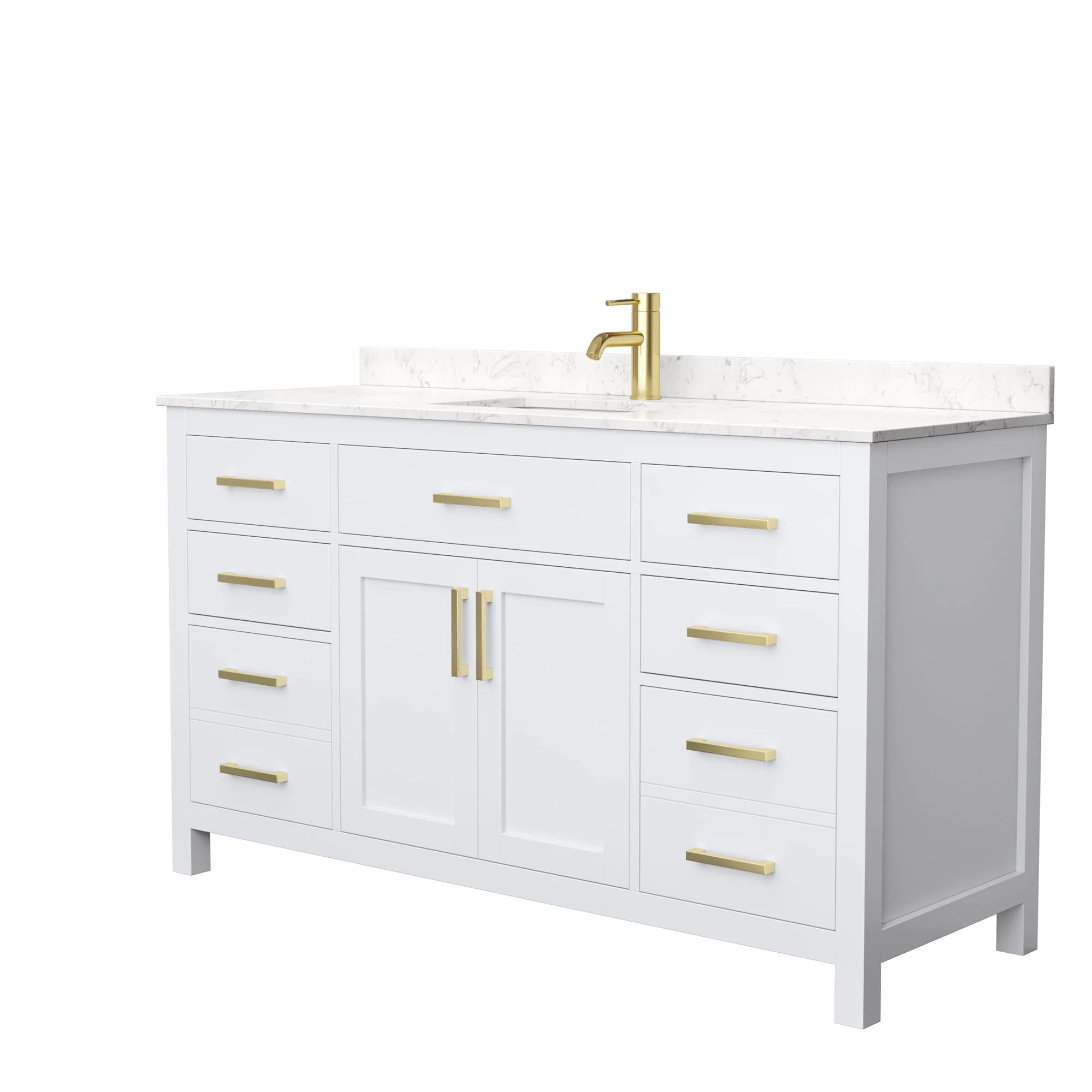Beckett 60 Inch Single Vanity, Cultured Marble Top