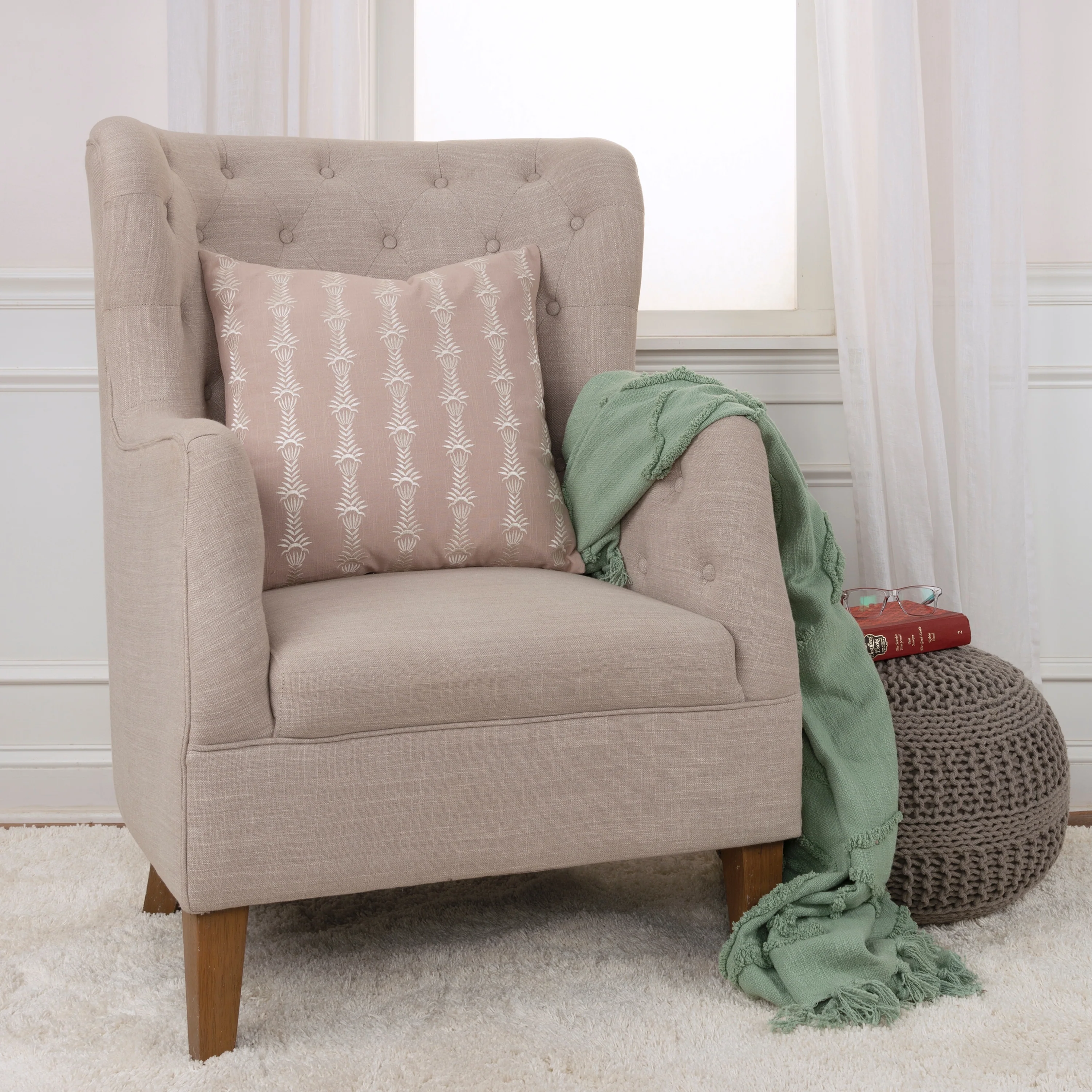 Rizzy Home Embroidered Throw Pillow