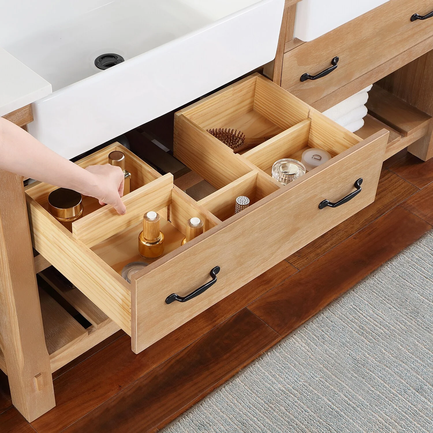 Villareal Bath Vanity with Composite Stone Top without Mirror