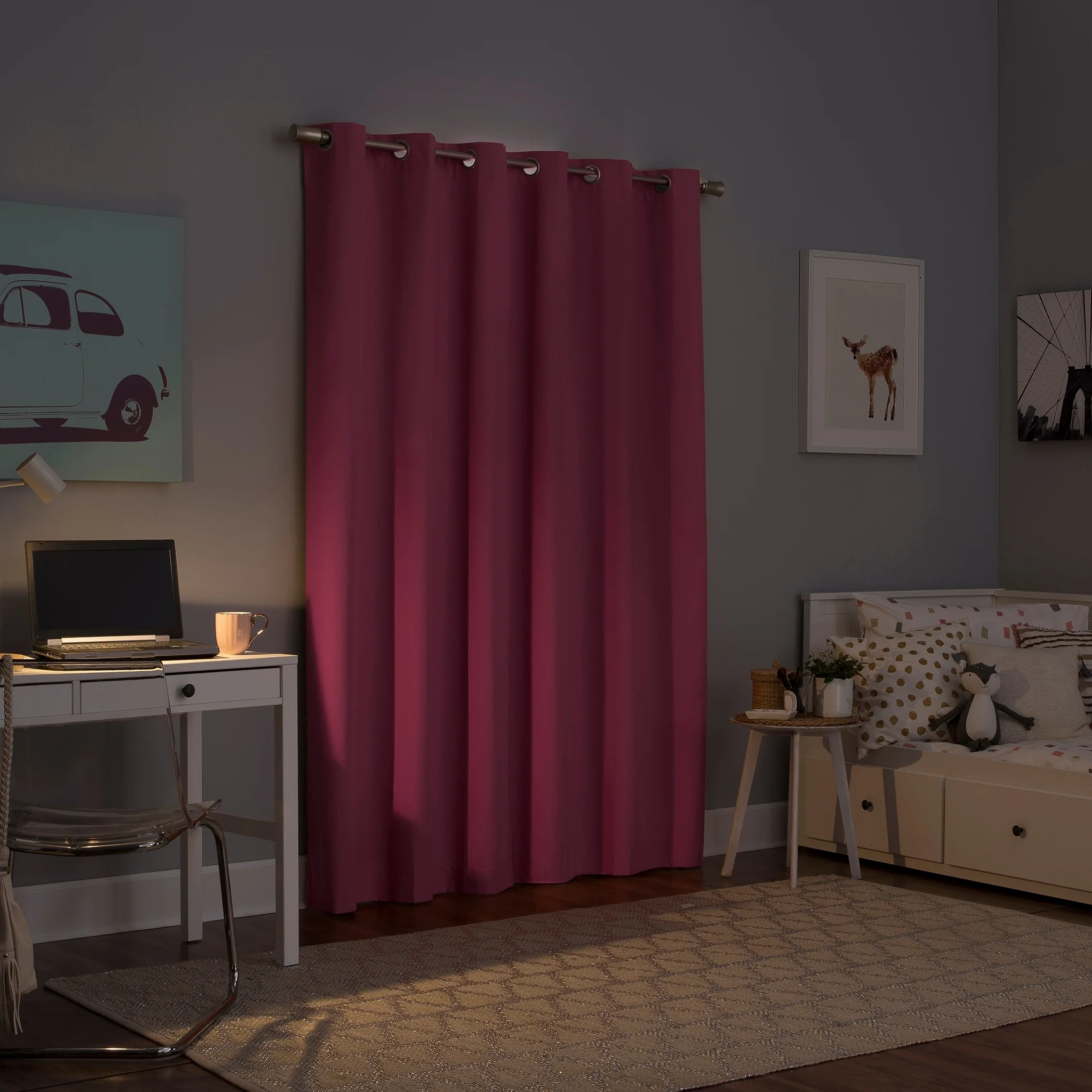 Sun Zero Harper Bright Vibes Total Blackout Grommet Curtain Panel, Single Panel