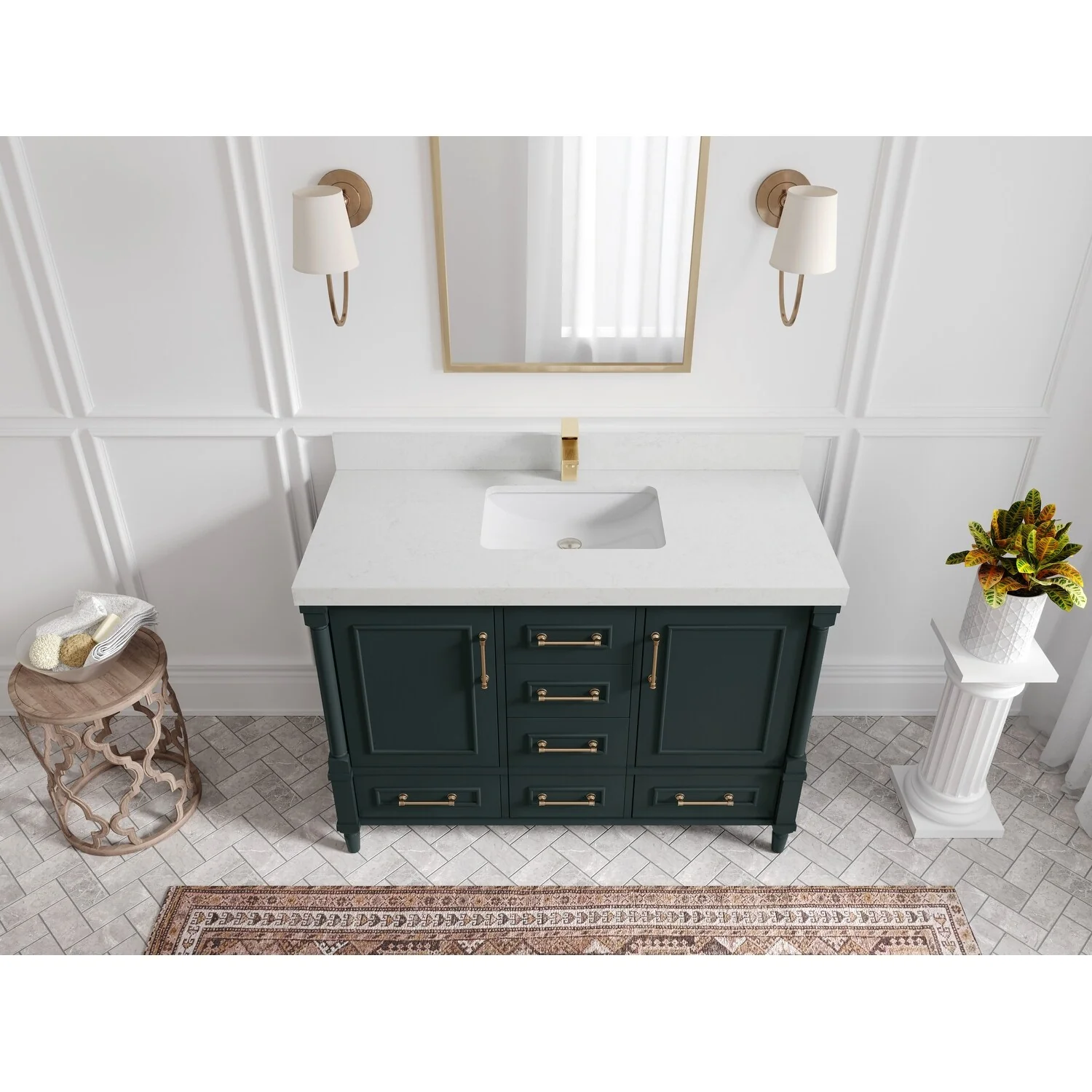 Willow Collections 48 in. W x 22 in. D Aberdeen Single Bowl Sink Bathroom Vanity with Countertop