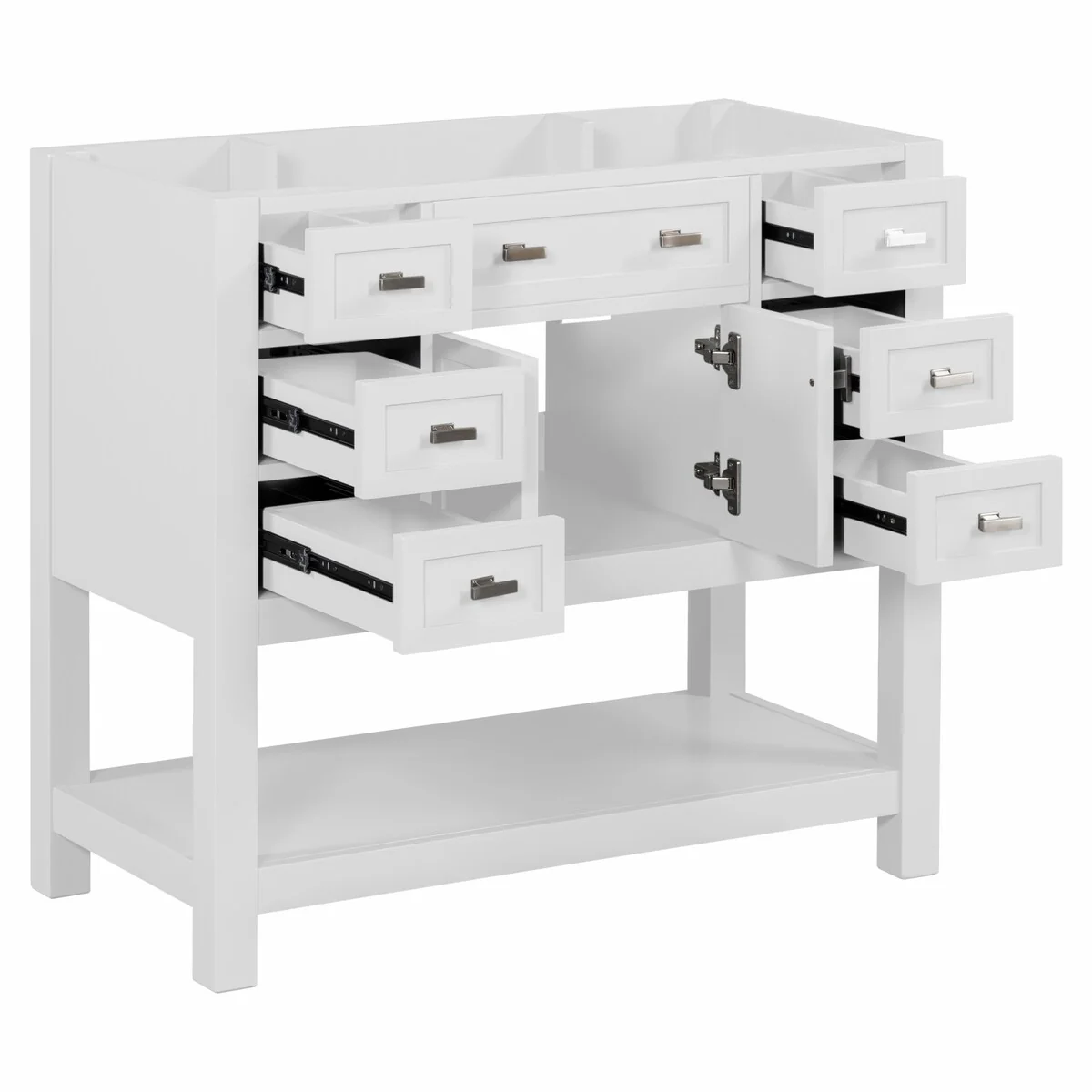 36'' Bathroom Vanity Modern Bathroom Storage Cabinet with 6 Drawers