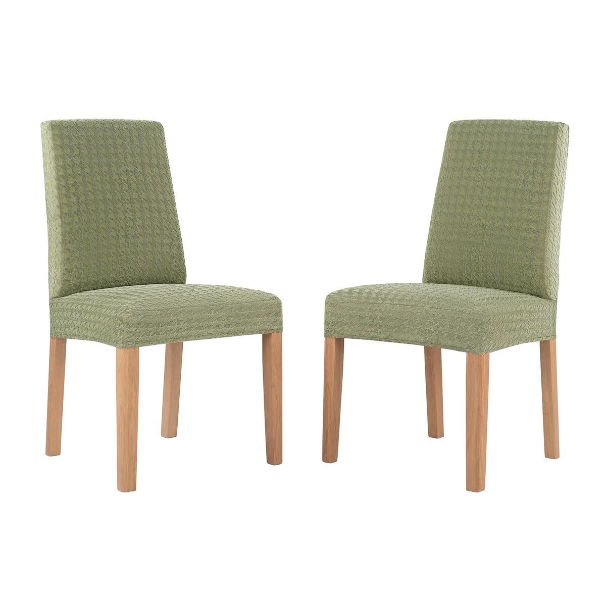 No. 918 Sparta 2-pack Houndstooth Textured Stretch Fit Elastic Dining Chair Cover Pair - 28