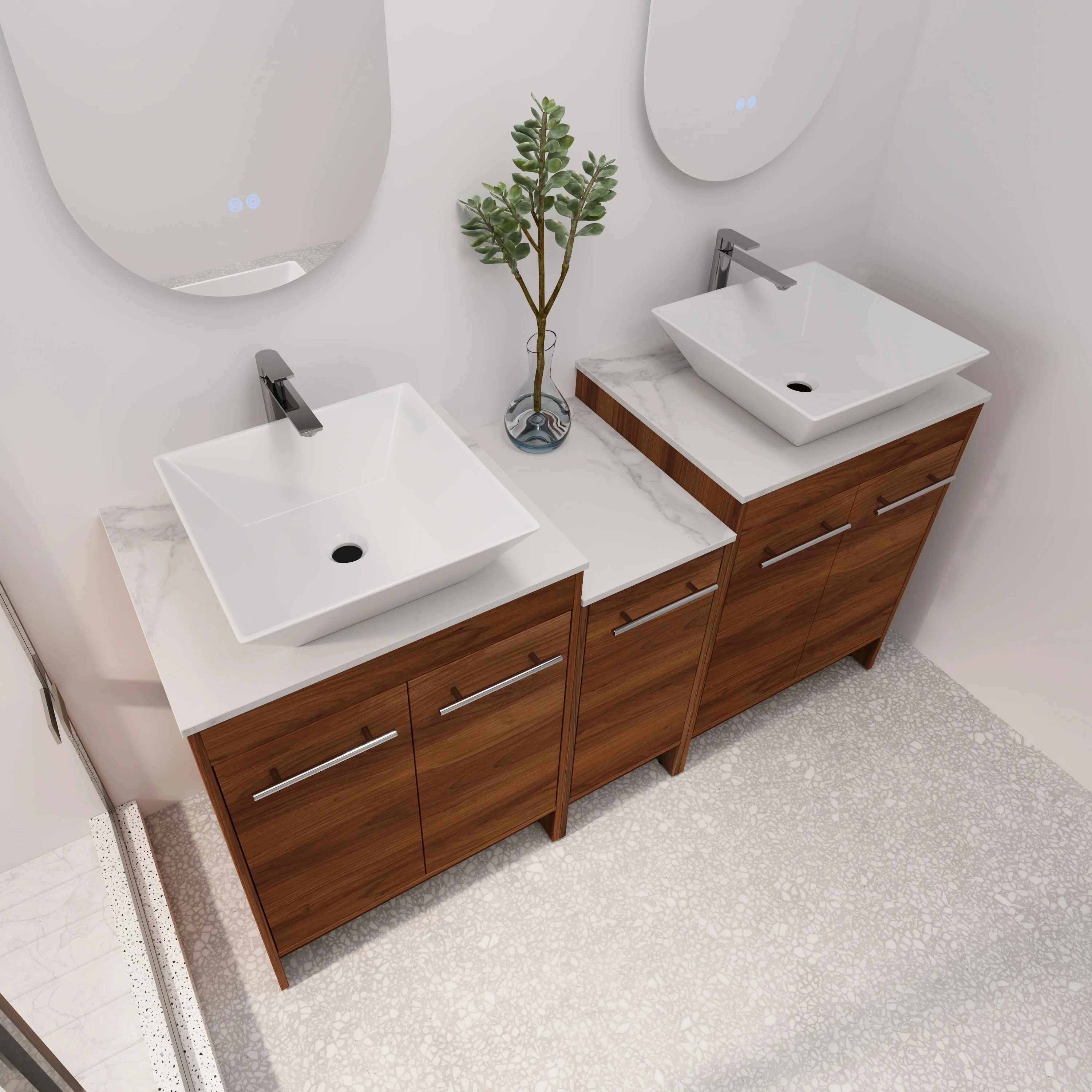 BNK 24/36/48/60 Inch Bathroom Vanity with Sink, Freestanding Bathroom Vanity with Soft Close Doors and Adjustable Shelf