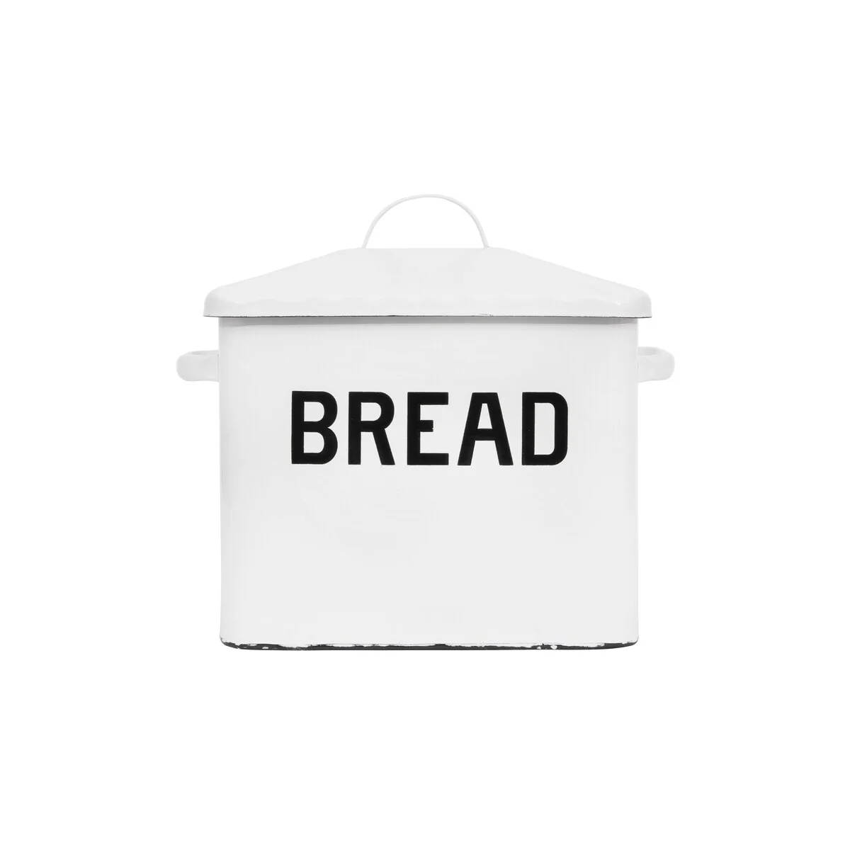 Enameled Metal Bread Box with