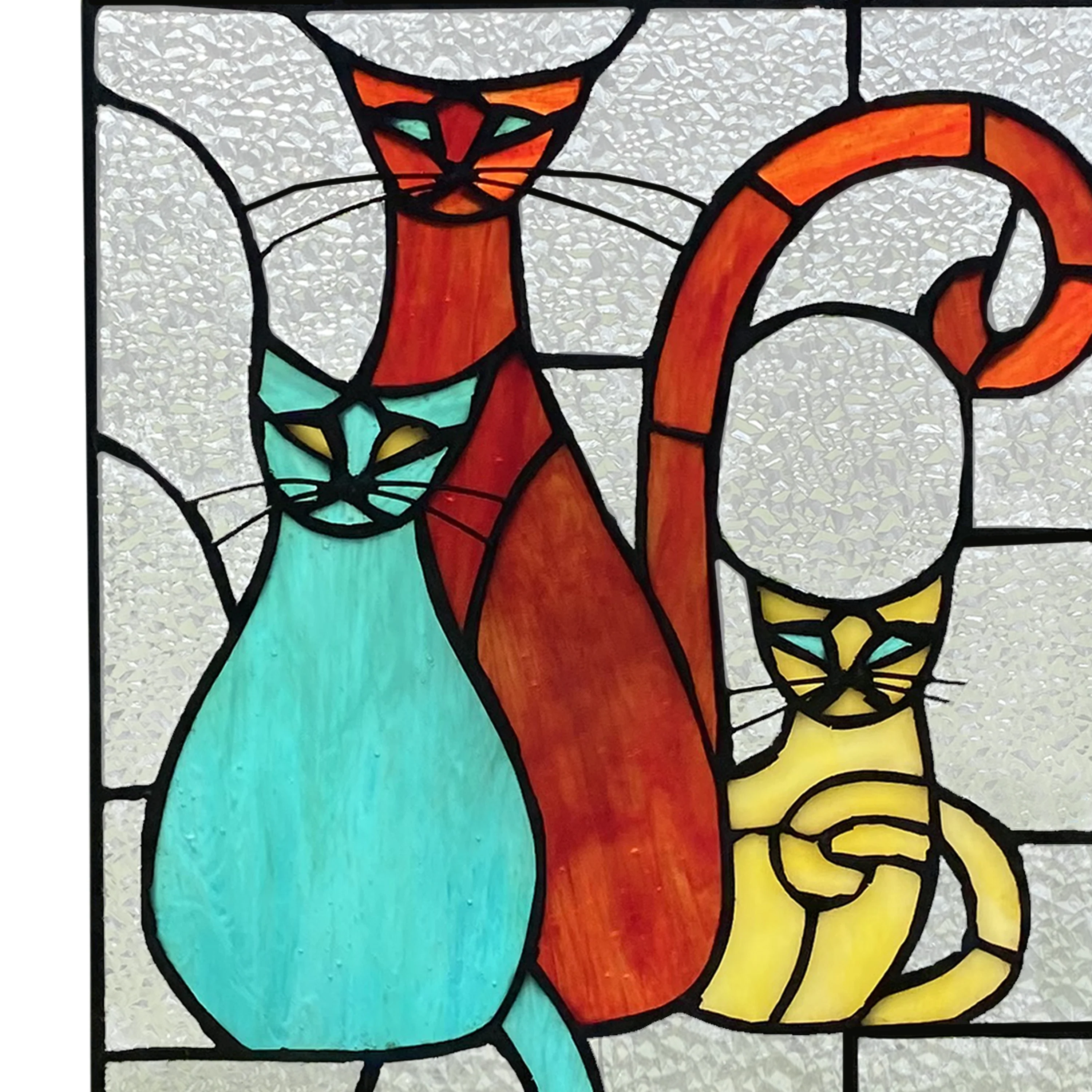 River of Goods River of Goods 14-Inch Coy Cats Trio Stained Glass Window Panel - 8