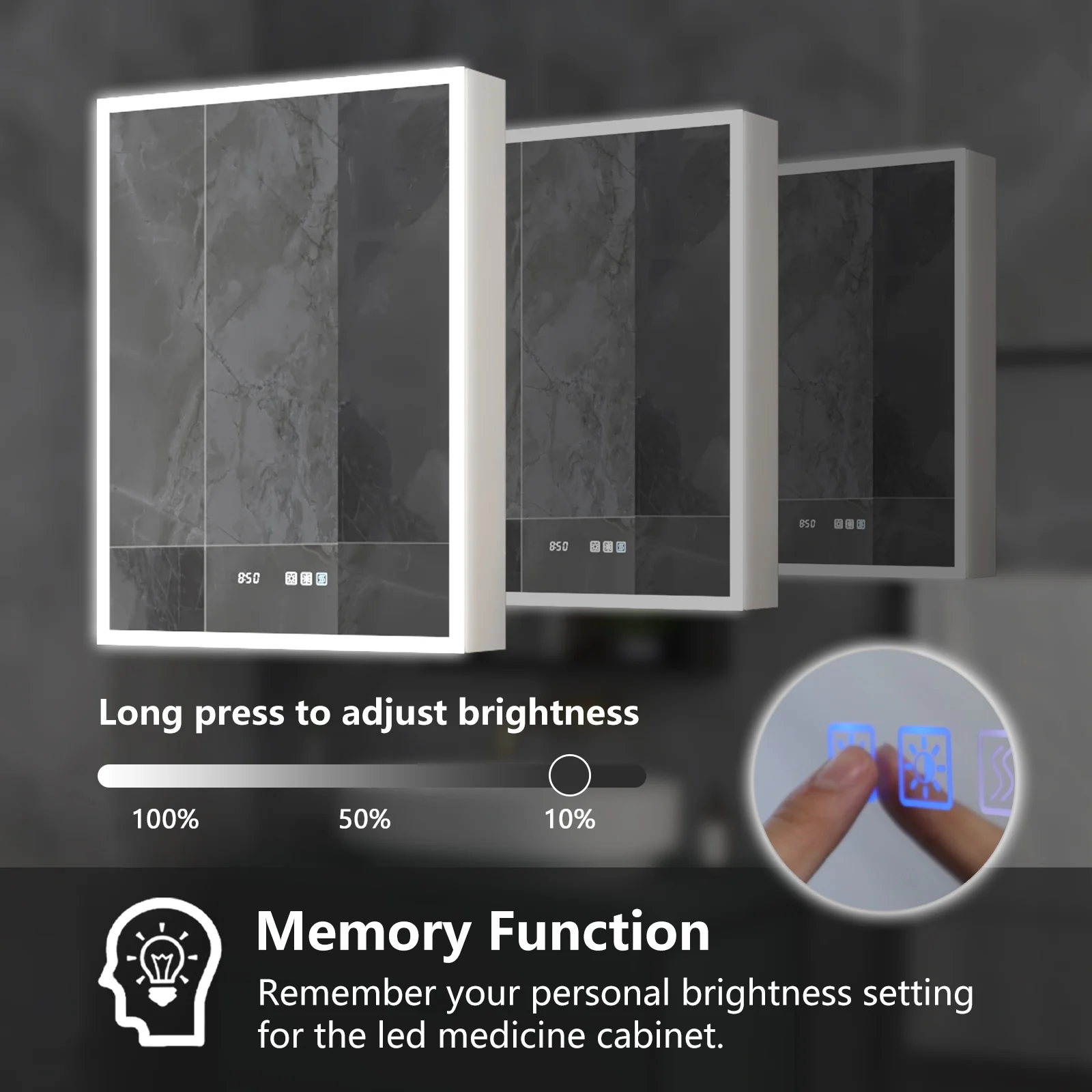 ExBrite Led Lighted Medicine Cabinet Recessed or Surface with Mirrors