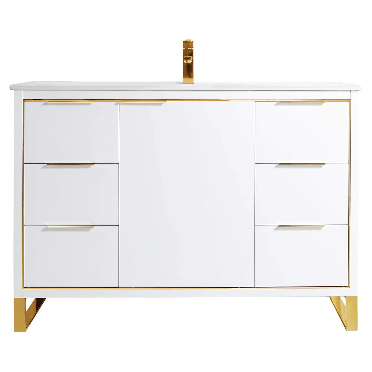 Fine Fixtures Opulence Collection Bathroom Vanity with White Ceramic Sink
