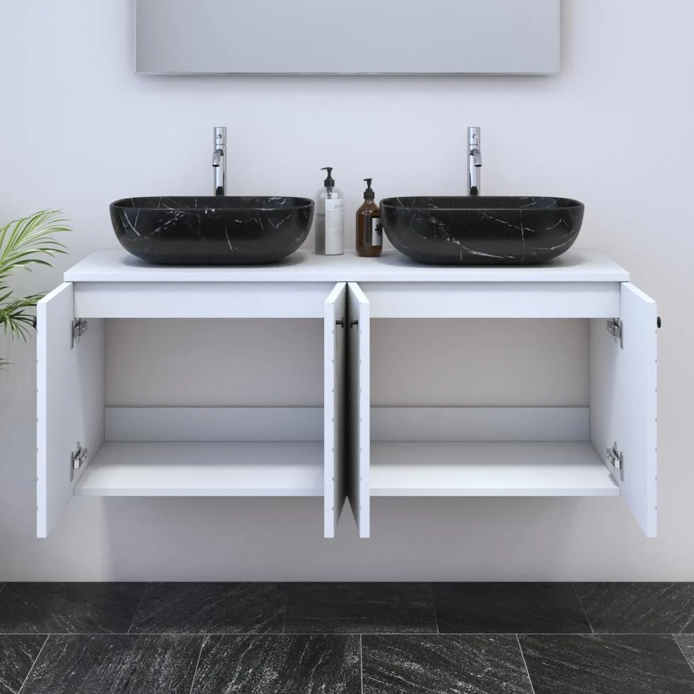 Avela 4D 120 Double Sink Floating Bathroom Vanity (48