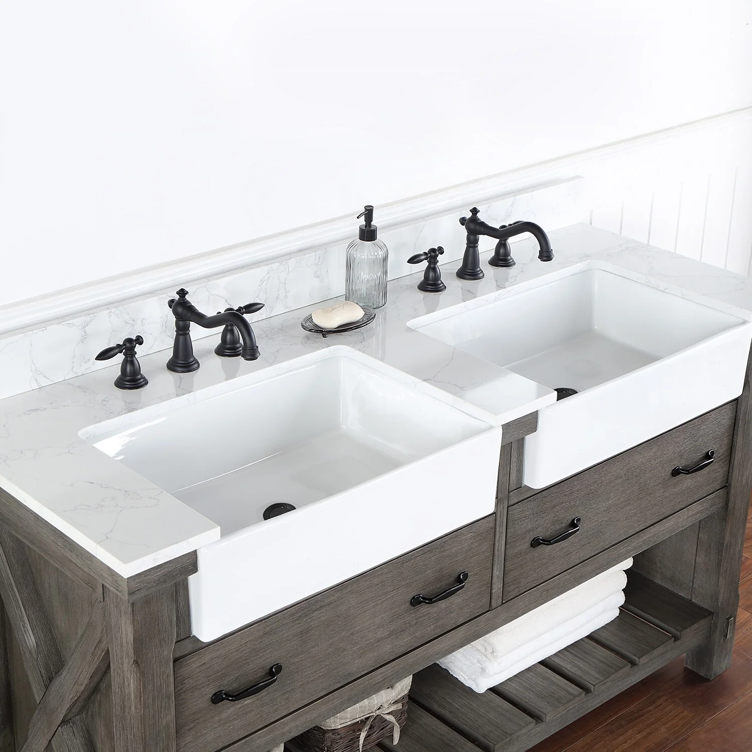 Villareal Bath Vanity with Composite Stone Top without Mirror