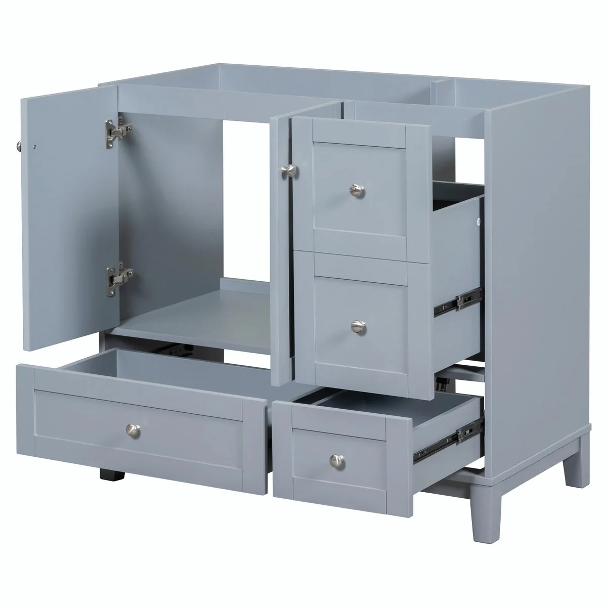 Modern 36-Inch Bathroom Vanity with Resin Sink and Ample Storage
