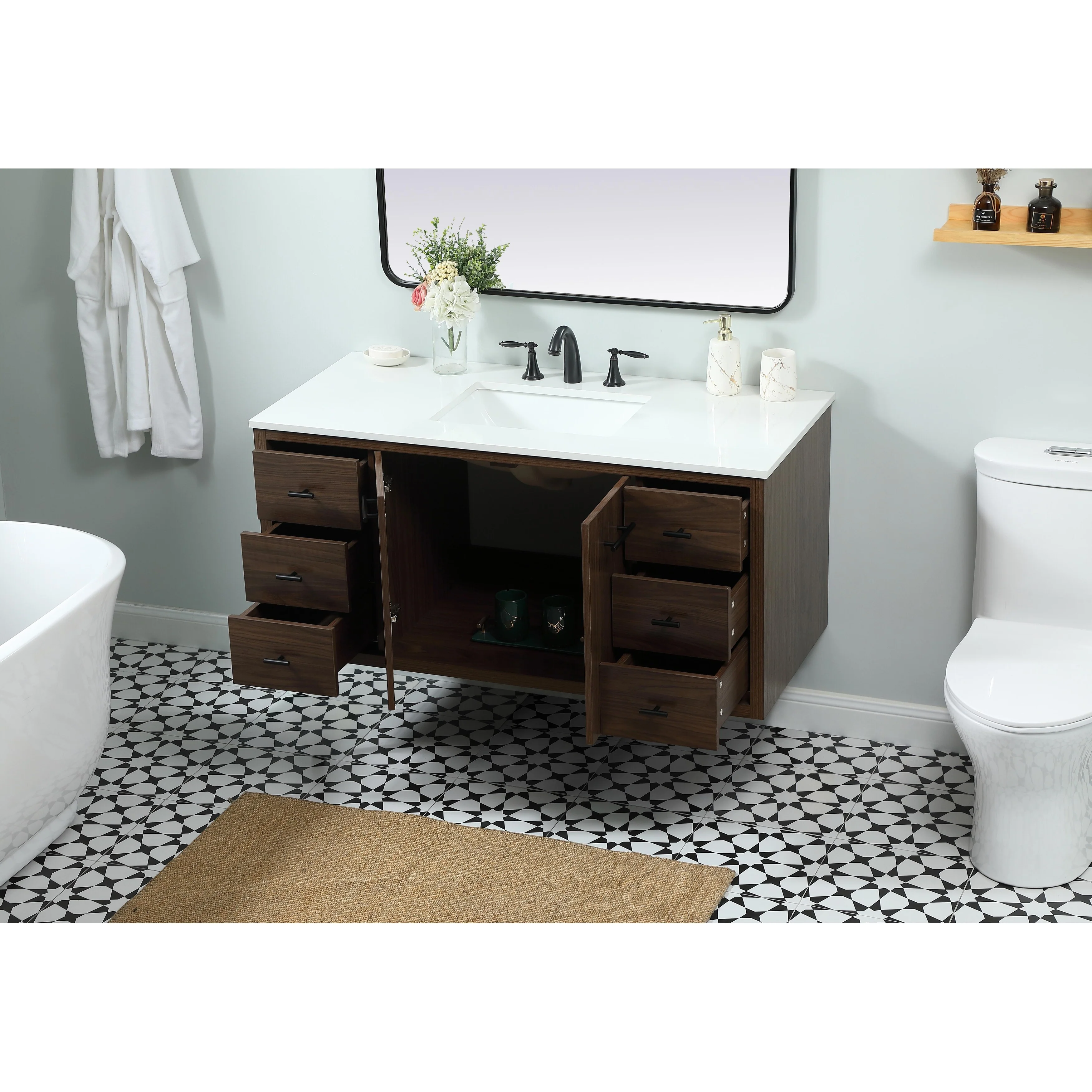 Fern 36 - 48 Inch Single Bathroom Vanity