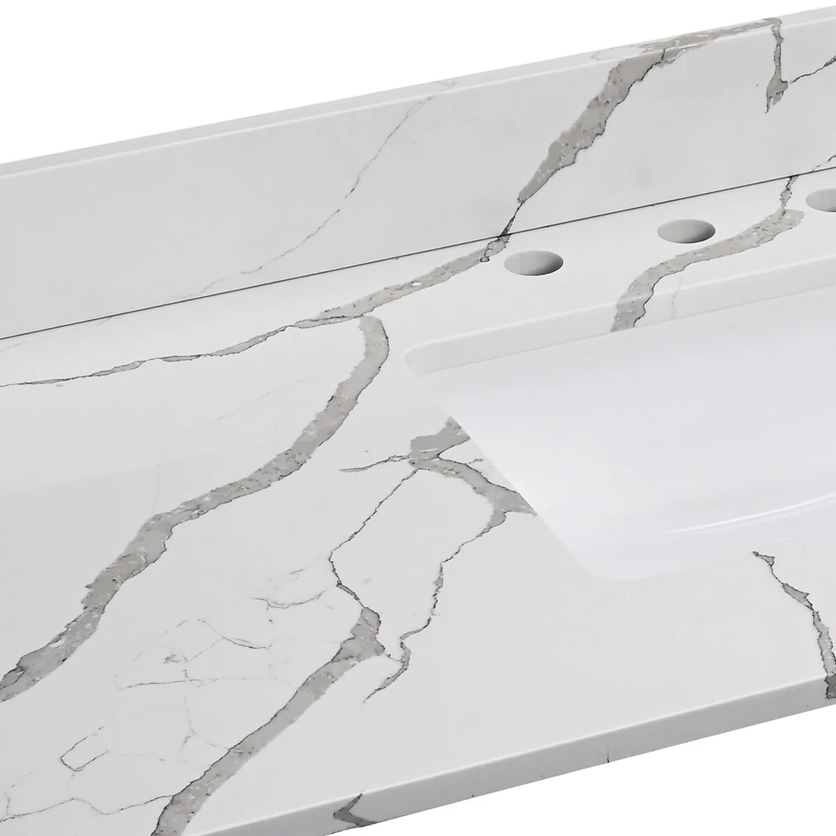 Bathlet Calacatta Quartz 48-in Single Sink Bathroom Vanity Top with Side Splash